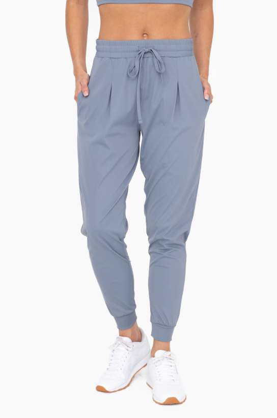 Solid Pleated Front Jogger